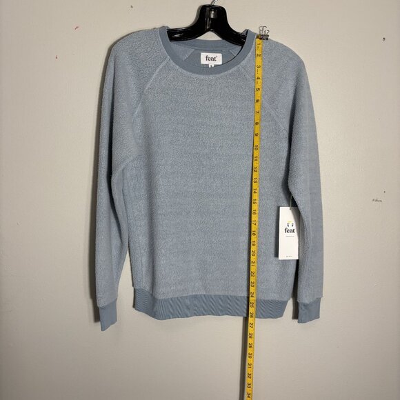 Ideal for gift-giving, Feat Womens Blue Textured Sweatshirt Size S - Picture 8 of 12